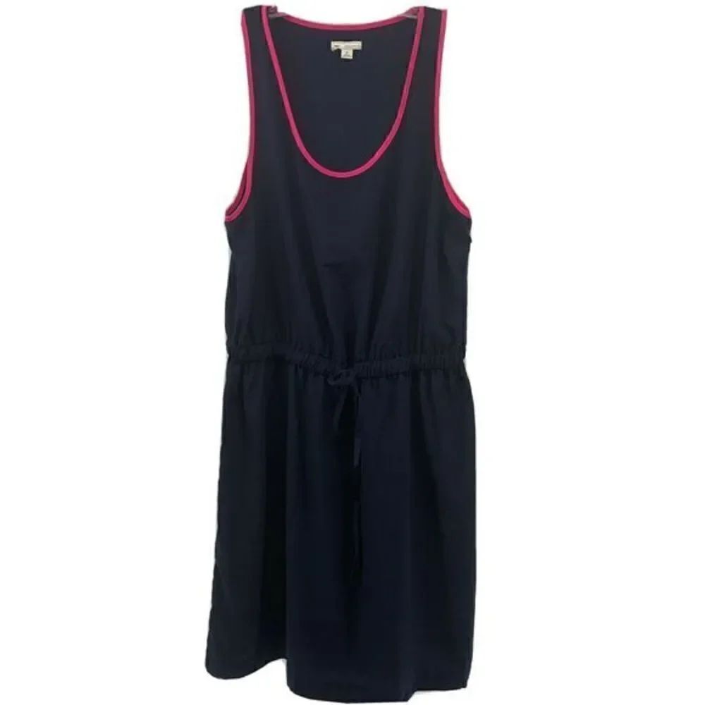 GAP Blue Sleeveless Dress Hot Pink Trim Size S